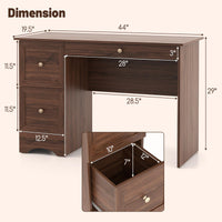 Computer Desk with 3 Drawers - Tangkula