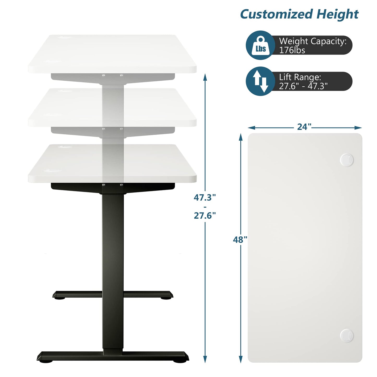 Tangkula Dual Motor Electric Standing Desk with Memory Controller & 2 Cable Holes