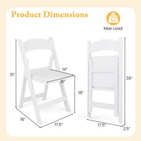 Tangkula Folding Chairs, Outdoor Foldable Patio Chairs with Padded Seats, All-Weather Resin Frame with 1100 LBS Static Load