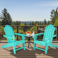 Tangkula Adirondack Chair Outdoor, Fade Resistant HDPE Armchairs with Cup Holder