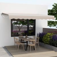 Tangkula 12 Ft × 10 Ft Retractable Awning with Crank Handle and Water-Resistant Polyester