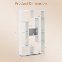 Tangkula Geometric Bookshelf, 47 Inch Tall Bookcase with Multiple Open Shelves