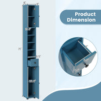 Tangkula Tall Slim Bathroom Storage Cabinet
