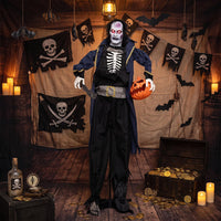 Tangkula 6 FT Animated Halloween Vampire Pirate Decoration with Pop-up Head