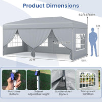 Tangkula 10x20 FT Pop Up Canopy with Center Lock