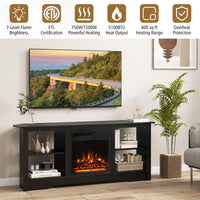 Tangkula Home Entertainment Center with 18” 1500W Electric Fireplace