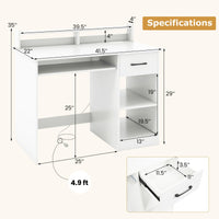 Tangkula Computer Desk with Drawer & Keyboard Tray