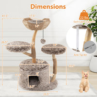 Arbre à chat Tangkula en bois massif pour chatons d'intérieur