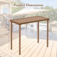 Tangkula Heavy Duty Rectangle Metal Frame 48 Inches Outdoor Counter Height Table