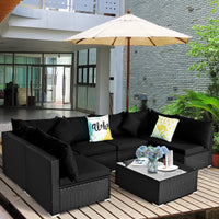 Tangkula 7 Piece Patio Furniture Set with Coffee Table