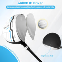 Tangkula 12 Pieces Men's Complete Golf Clubs Set Right Hand