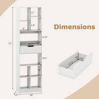 Tangkula 71” Tall Open Bookcase with Drawer 10-Cube Display Storage Cabinet Organizer(1/2)