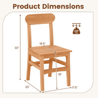 Tangkula Patio Teak Wood Chair Wooden Armless Dining Chair