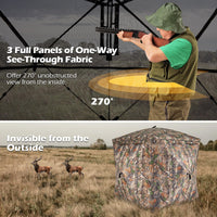 Tangkula 270° See Through Hunting Blind with Silent Magnetic Door & 4 Windows
