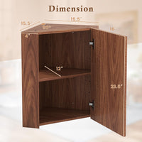 Tangkula Corner Medicine Cabinet with Mirror, 23.5" Wall Mounted Storage Cabinet Organizer with Left/Right Open Mirror Door & Adjustable Shelf