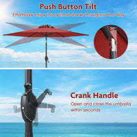Tangkula 7.5 ft Solar LED Patio Umbrella