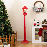 Tangkula 5.3 Ft 2-in-1 Musical Christmas Snow Globe Lamp Post Decorations