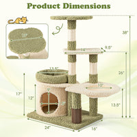 Tangkula Cute Cat Tree with Sisal Scratching Posts for Indoor Cats