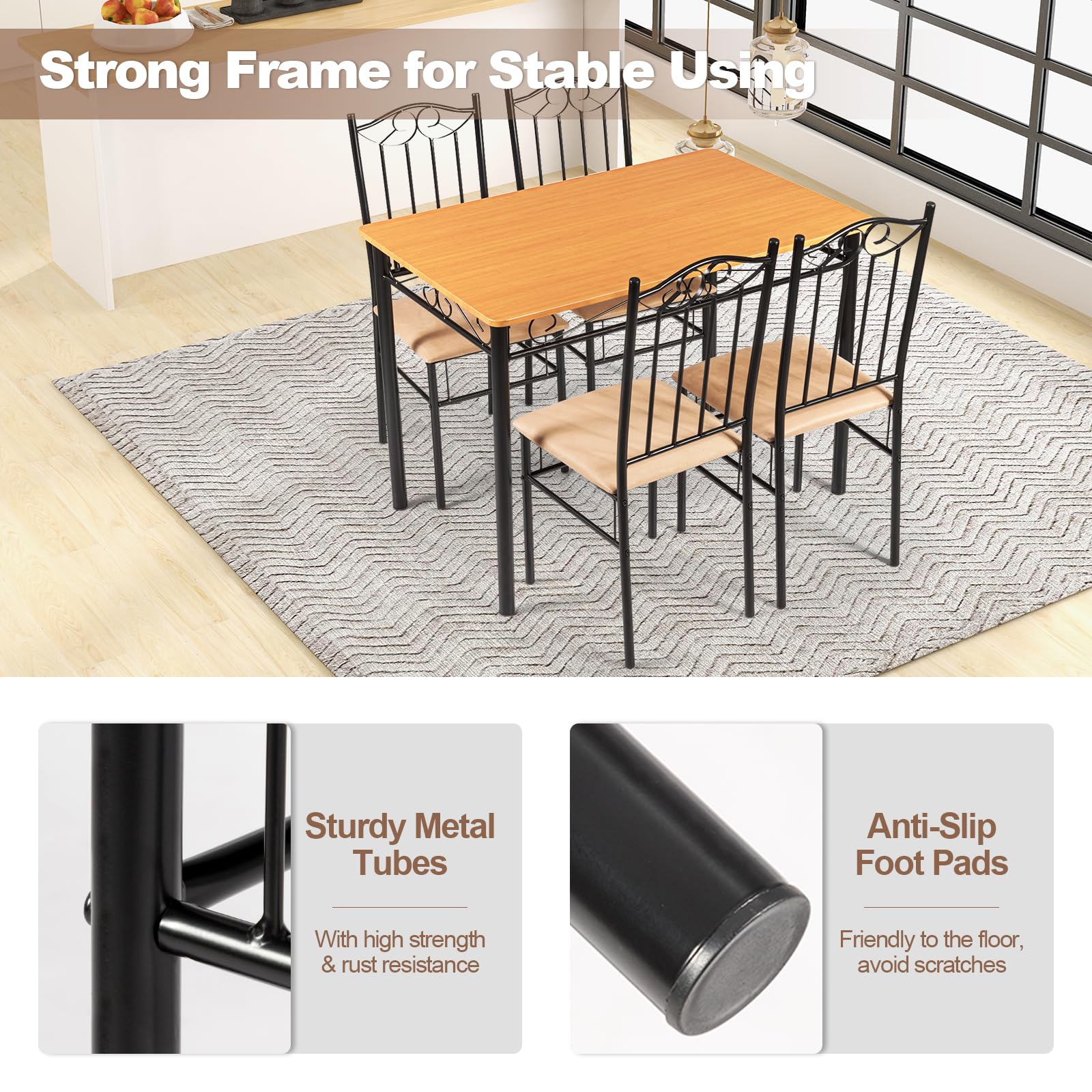 5 Piece Dining Table Set - Tangkula