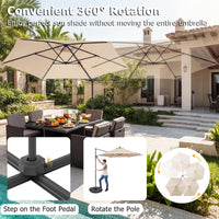 Tangkula 10ft Patio Umbrella with Solar Lights(9.6 x 9.6 x 8 ft)