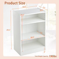 3 Tier Bookcase, Floor Standing Open Bookshelf with 18-Position Adjustable Shelves - Tangkula
