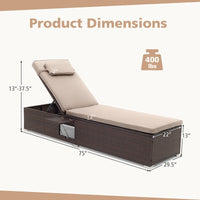 Tangkula Patio Rattan Chaise Lounge for Backyard