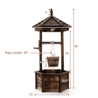 Jardinière puits à souhaits en bois style ancien Tangkula pour l'extérieur