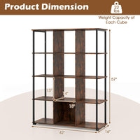 Tangkula Étagère à livres 12 cubes de 42 x 16 x 57 pouces, étagère de rangement ouverte à 5 niveaux