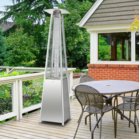 Tangkula 90-inch Outdoor Patio Heater, 42000 BTU Portable Pyramid Propane Heater with Wheels, Quartz Glass Tube