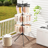 Tangkula 70"H 3-Tier Portable and Foldable Drying Rack with 32 Rods