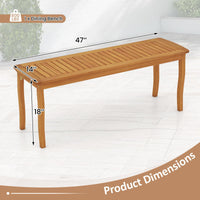 Tangkula Acacia Wood Outdoor Bench for Garden