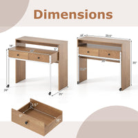 Tangkula Extendable Computer Desk with 2 Storage Drawers