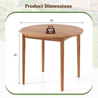 Tangkula Round Outdoor Dining Table for 4 People