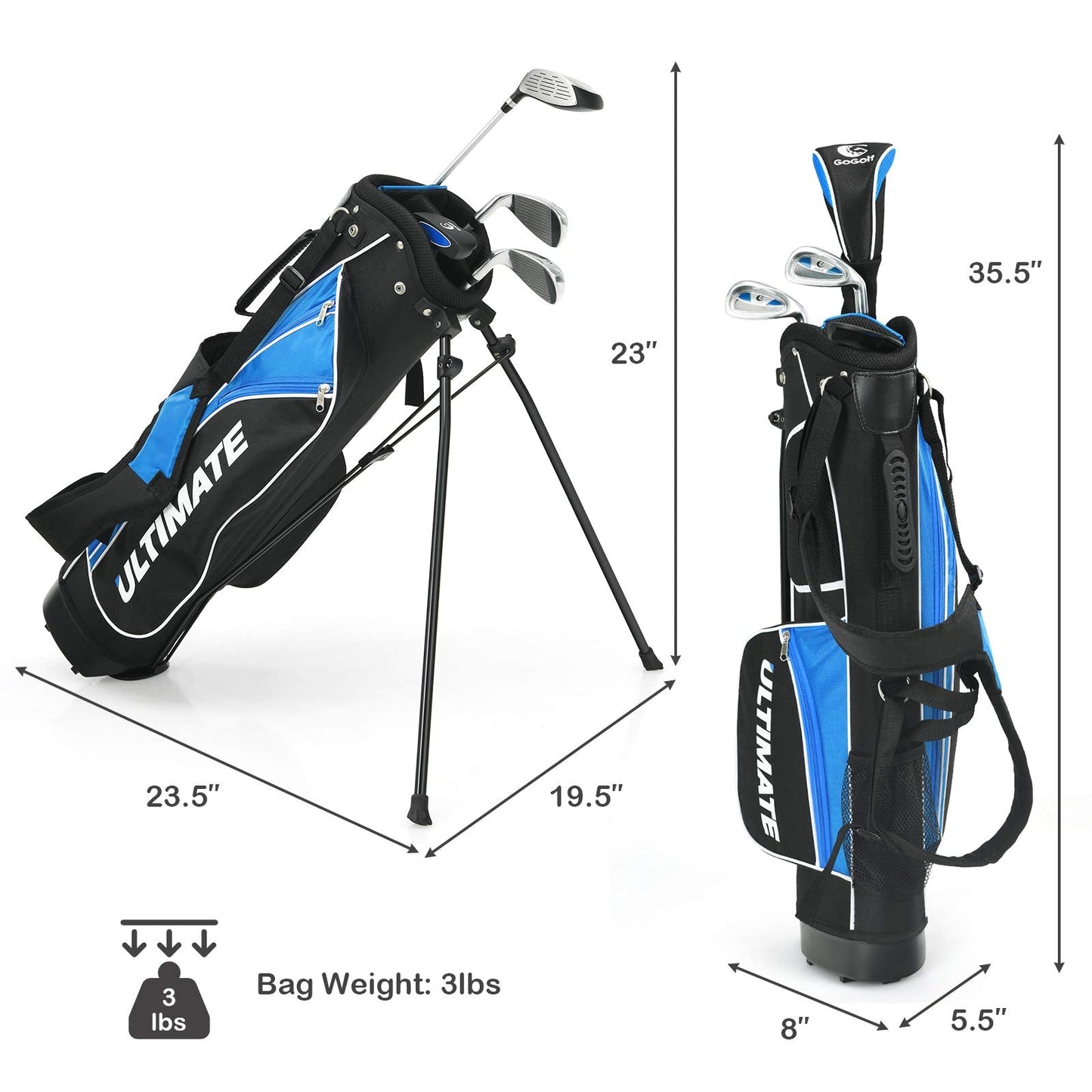 Tangkula Junior Complete Golf Club Set for Children Right Hand, Golf Stand Bag, Perfect for Children, Kids