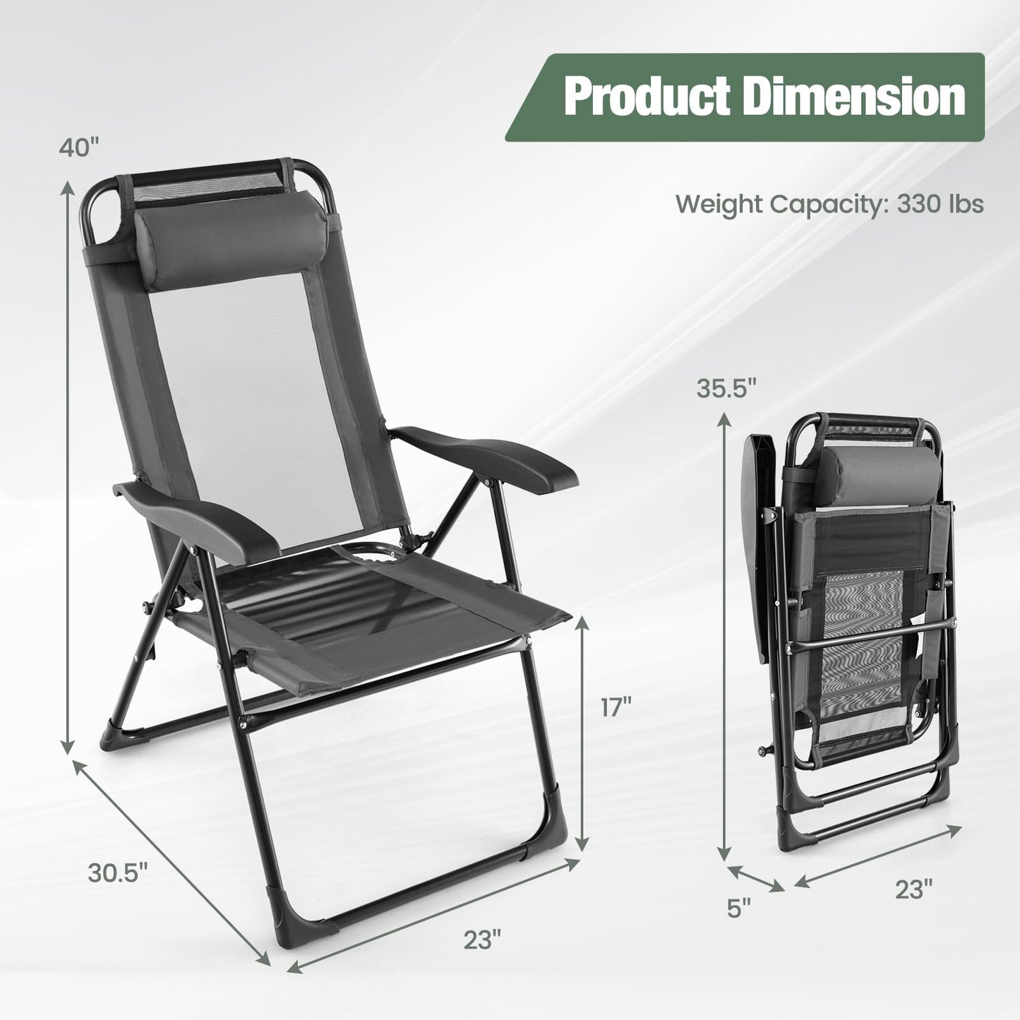 Tangkula Folding Patio Chairs Set