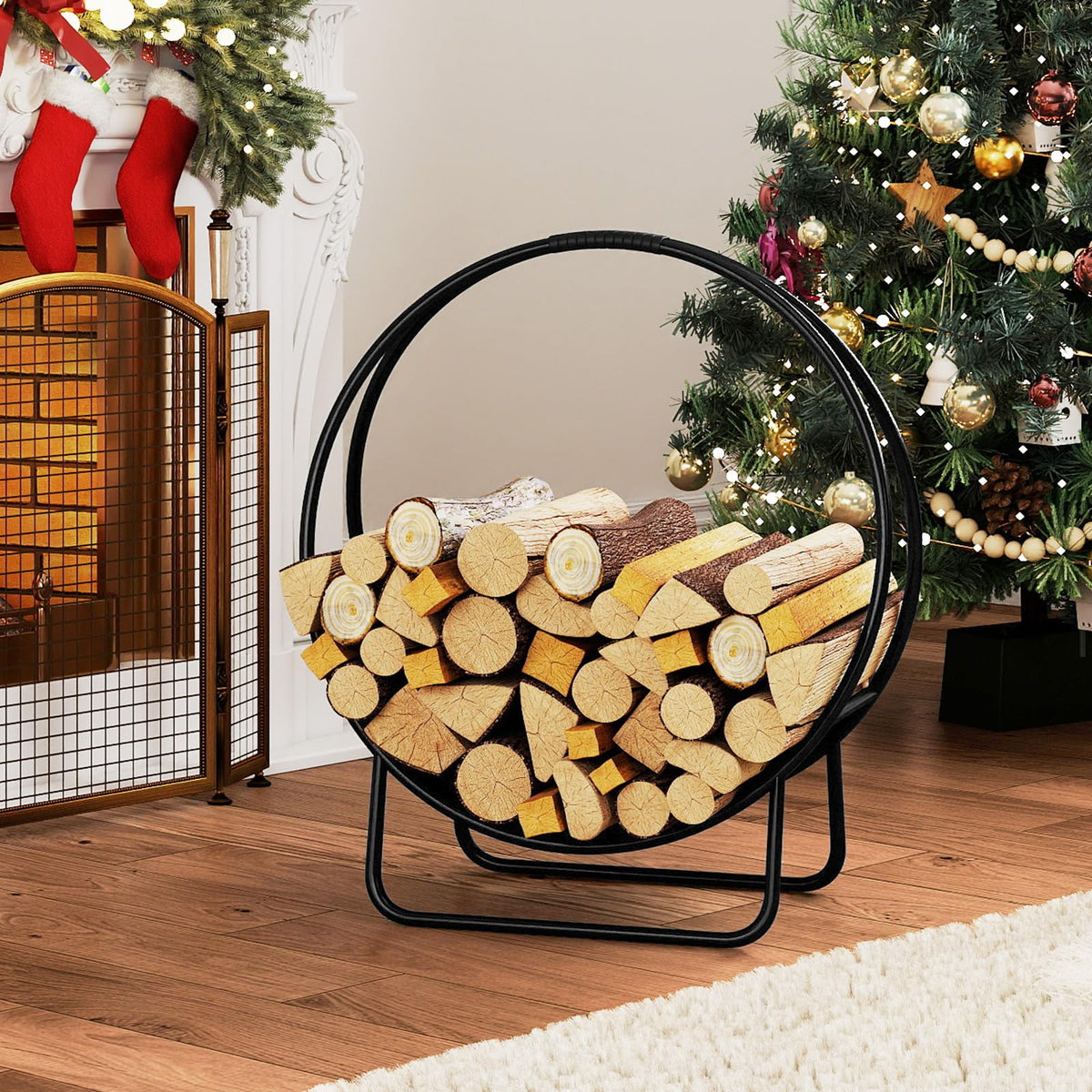 Curved Log Rack Tangkula 20