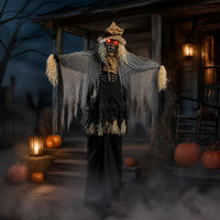 Tangkula 7.3 FT Animated Halloween Standing Skeleton Scarecrow Decoration