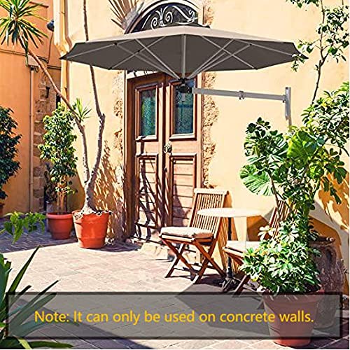 Tangkula 8 FT Wall Mounted Patio Umbrella with Adjustable Pole