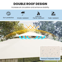 Tangkula 10x12 Ft Gazebo with Netting, 2-Tier Patio Gazebo with Heavy Duty Metal Frame