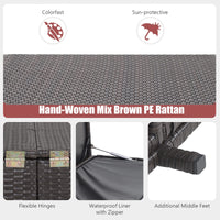 Tangkula 175 Gallon Outdoor Storage Box, Wicker Patio Deck Box with 2 Universal Wheels and Waterproof Zippered Liner