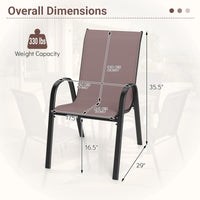 Tangkula Stackable Patio Dining Chairs Set of 4