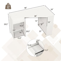 Tangkula White Desk with Storage Drawer & 4 Shelves