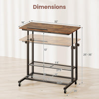 Tangkula Mobile Computer Desk Cart