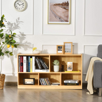 Tangkula Wood Storage Cube Bookcase, Multipurpose Display Storage Cabinet