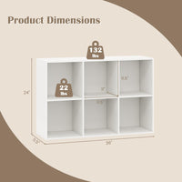 Tangkula 6-Cube Bookcase, Modern Freestanding 3-Tier Bookshelf
