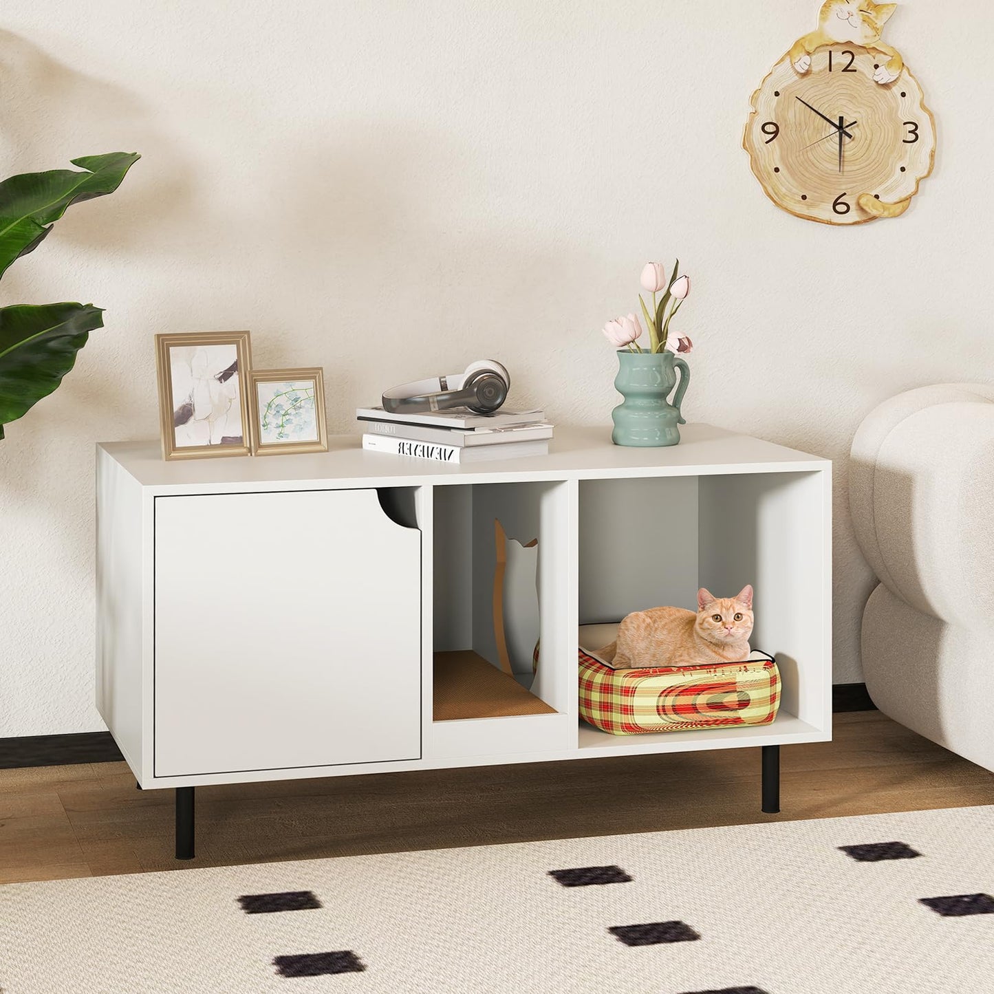 Tangkula Double Litter Box Enclosure