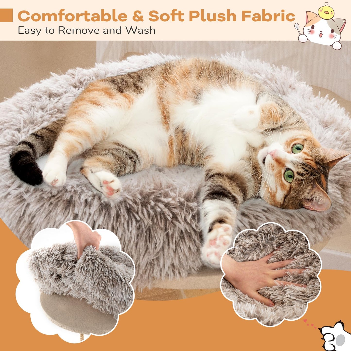 Arbre à chat moderne Tangkula avec poteau à griffer pour chatons d'intérieur