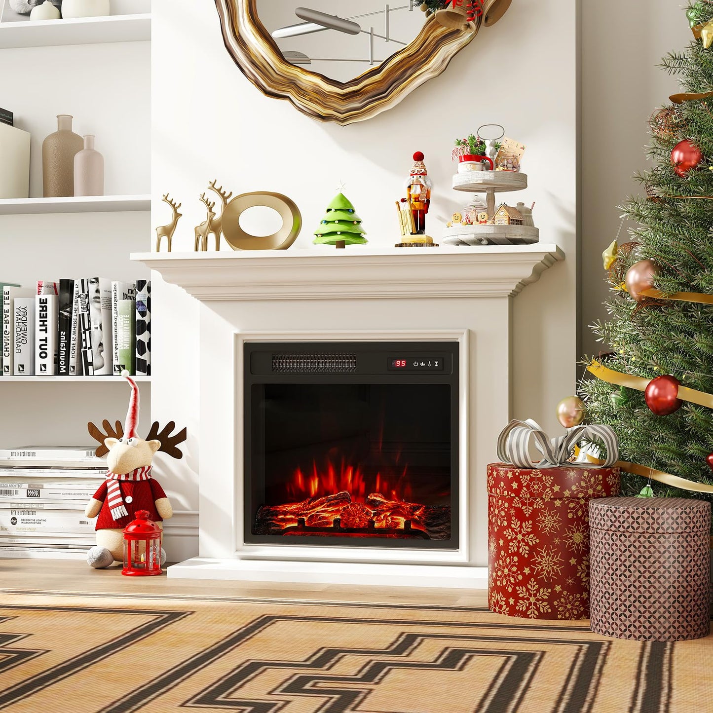 Tangkula 18" Electric Fireplace Insert with Remote Control