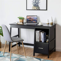 47.5" Computer Desk with 2 Storage Drawers, Small Computer Table Study Writing Desk