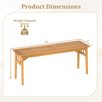 Tangkula 48” Long Patio Dining Bench with Slatted Seat